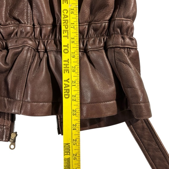 Vintage Colebrook & Co Brown Leather Aviator Jacket Sherpa Collar Women’s Sz Med - Picture 13 of 15